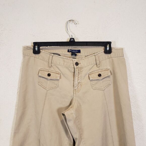 Y2K Abercrombie & Fitch Low Rise Flared Khaki Cargo Pants Women’s Size 12 - Picture 5 of 10